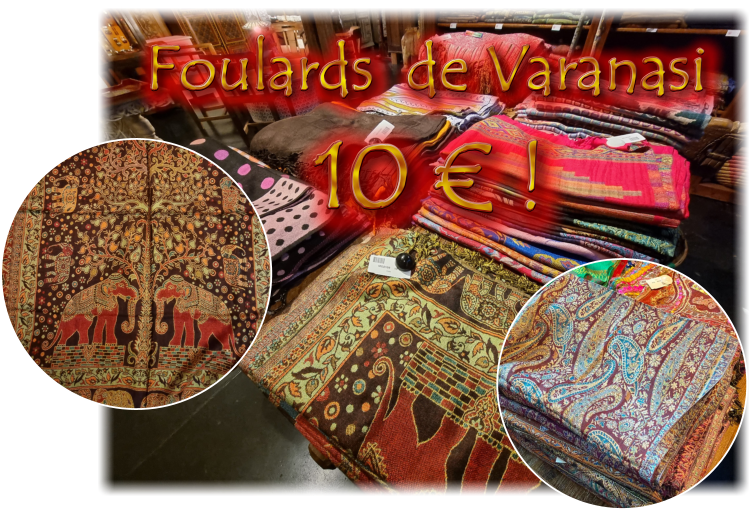  Arrivage de foulards de Varanasi (Mala India )